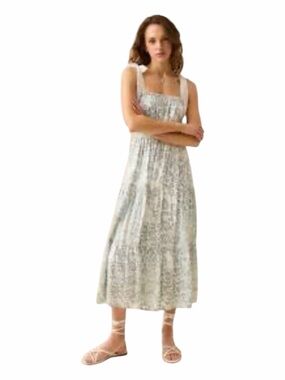 NWT Trixxi green paisley lace straps tiered midi dress Summer wedding M
